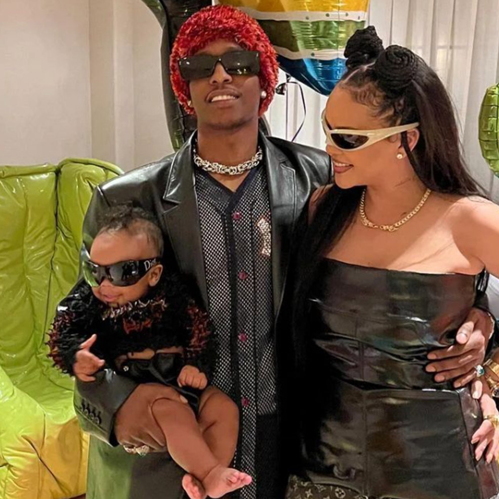 rihanna and asap rockys baby wearing dior sunglasses
