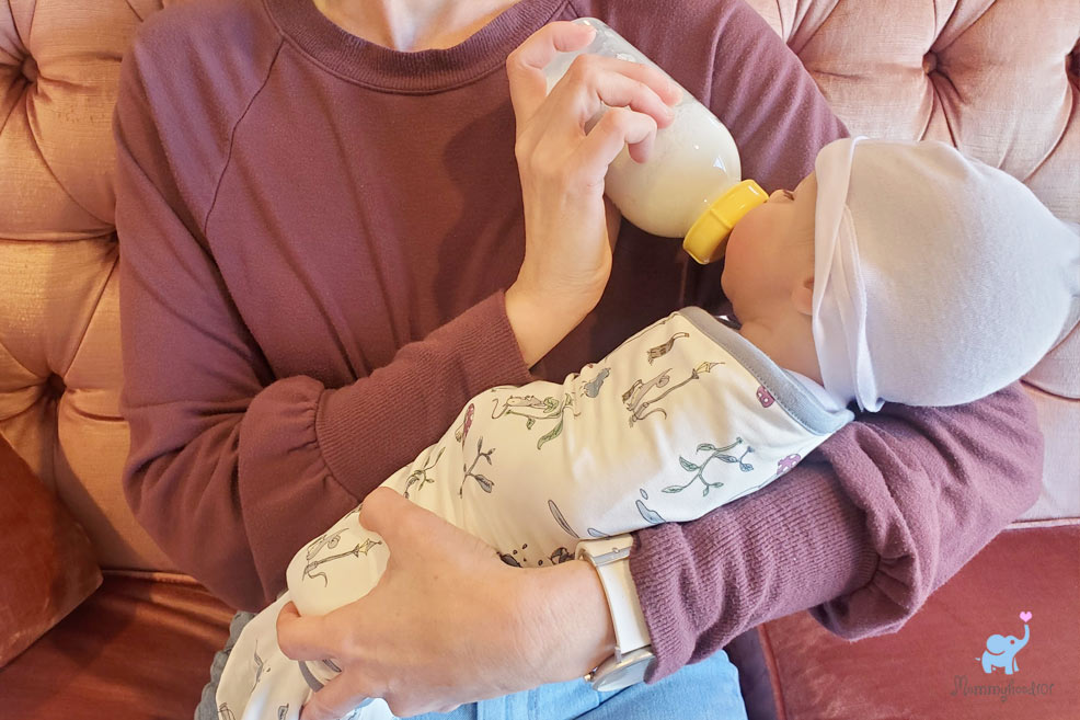 bottle feeding with the babys only infant formula