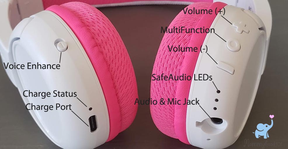 buddyphones school+ school plus buttons ports