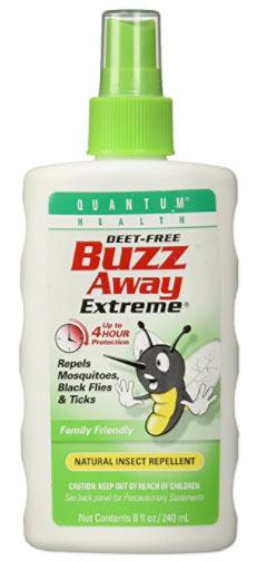 Buzz-Away Mosquito Repellent a spray bottle of buzz-away extreme mosquito repellent