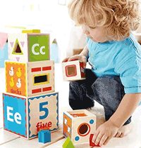 hape wooden pyramid of play