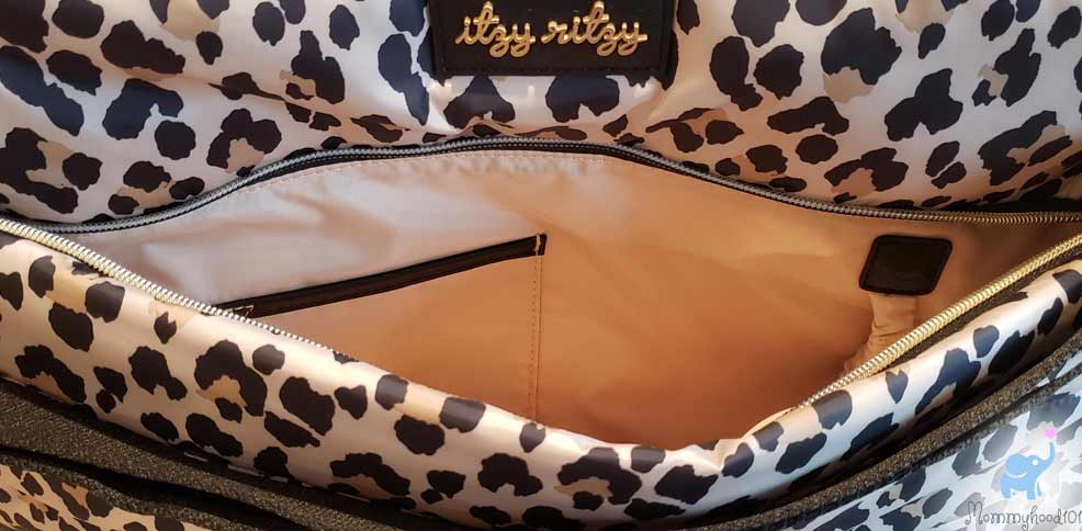 mom pockets on the itzy ritzy dream weekender diaper bag