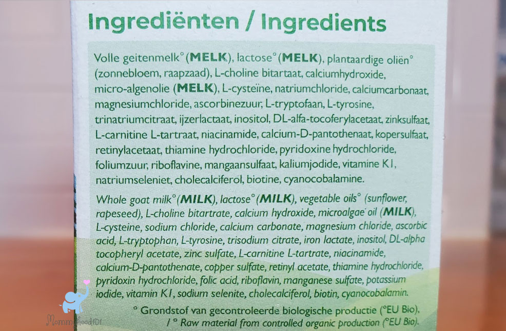 loulouka goat stage 1 formula ingredients